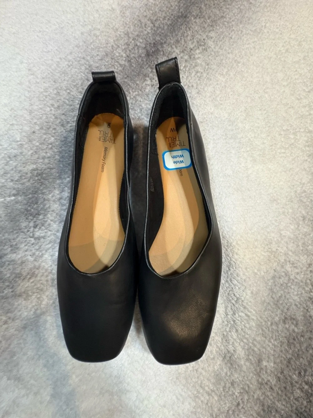 Time and Tru Black Square Toe Ballet Flats‎ | Mismatched Size 9W & 9